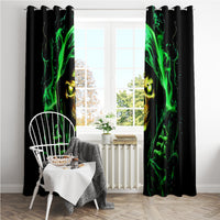 Flame Skull Window Curtain Of Course I'm Going To Hell I'm Just Here To Pick You Up - Wonder Print Shop