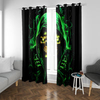 Flame Skull Window Curtain Of Course I'm Going To Hell I'm Just Here To Pick You Up - Wonder Print Shop