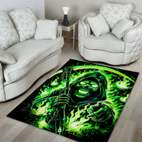 Flame Reaper Skull Area Rug Stop Asking Why I'm An Asshole I Don't Ask Why You So Stupid - Wonder Print Shop