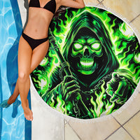 Flame Reaper Skull Beach Blanket Stop Asking Why I'm An Asshole I Don't Ask Why You So Stupid - Wonder Print Shop