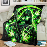 Flame Reaper Skull Blanket Stop Asking Why I'm An Asshole I Don't Ask Why You So Stupid