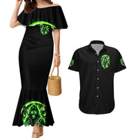 Flame Reaper Skull Couples Matching Mermaid Dress and Hawaiian Shirt Stop Asking Why I'm An Asshole I Don't Ask Why You So Stupid - Wonder Print Shop