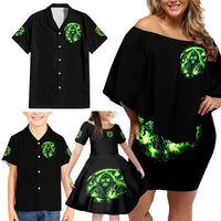 Flame Reaper Skull Family Matching Off Shoulder Short Dress and Hawaiian Shirt Stop Asking Why I'm An Asshole I Don't Ask Why You So Stupid - Wonder Print Shop