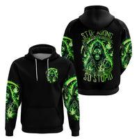 Flame Reaper Skull Hoodie Stop Asking Why I'm An Asshole I Don't Ask Why You So Stupid - Wonder Print Shop
