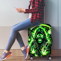 Flame Reaper Skull Luggage Cover Stop Asking Why I'm An Asshole I Don't Ask Why You So Stupid - Wonder Print Shop