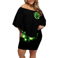 Flame Reaper Skull Off Shoulder Short Dress Stop Asking Why I'm An Asshole I Don't Ask Why You So Stupid - Wonder Print Shop