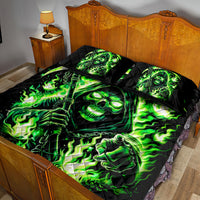 Flame Reaper Skull Quilt Bed Set Stop Asking Why I'm An Asshole I Don't Ask Why You So Stupid - Wonder Print Shop