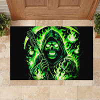 Flame Reaper Skull Rubber Doormat Stop Asking Why I'm An Asshole I Don't Ask Why You So Stupid - Wonder Print Shop