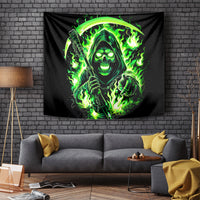 Flame Reaper Skull Tapestry Stop Asking Why I'm An Asshole I Don't Ask Why You So Stupid - Wonder Print Shop