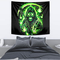 Flame Reaper Skull Tapestry Stop Asking Why I'm An Asshole I Don't Ask Why You So Stupid - Wonder Print Shop