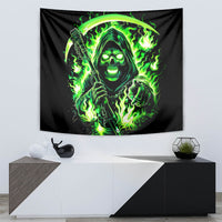 Flame Reaper Skull Tapestry Stop Asking Why I'm An Asshole I Don't Ask Why You So Stupid - Wonder Print Shop