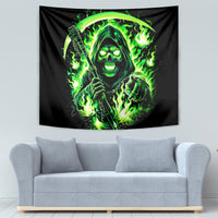 Flame Reaper Skull Tapestry Stop Asking Why I'm An Asshole I Don't Ask Why You So Stupid - Wonder Print Shop