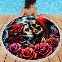 Couple Skull Beach Blanket From Our Firse Kiss - Wonder Print Shop