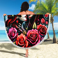 Couple Skull Beach Blanket From Our Firse Kiss - Wonder Print Shop