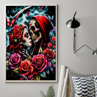 Couple Skull Canvas Wall Art From Our Firse Kiss - Wonder Print Shop
