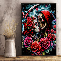 Couple Skull Canvas Wall Art From Our Firse Kiss - Wonder Print Shop