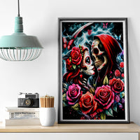 Couple Skull Canvas Wall Art From Our Firse Kiss - Wonder Print Shop