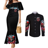 Couple Skull Couples Matching Mermaid Dress and Long Sleeve Button Shirt From Our Firse Kiss