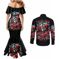 Couple Skull Couples Matching Mermaid Dress and Long Sleeve Button Shirt From Our Firse Kiss