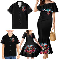 Couple Skull Family Matching Mermaid Dress and Hawaiian Shirt From Our Firse Kiss - Wonder Print Shop