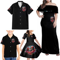 Couple Skull Family Matching Off Shoulder Maxi Dress and Hawaiian Shirt From Our Firse Kiss - Wonder Print Shop