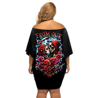 Couple Skull Family Matching Off Shoulder Short Dress and Hawaiian Shirt From Our Firse Kiss - Wonder Print Shop