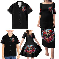 Couple Skull Family Matching Puletasi and Hawaiian Shirt From Our Firse Kiss - Wonder Print Shop