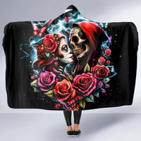 Couple Skull Hooded Blanket From Our Firse Kiss