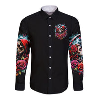 Couple Skull Long Sleeve Button Shirt From Our Firse Kiss - Wonder Print Shop