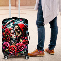 Couple Skull Luggage Cover From Our Firse Kiss - Wonder Print Shop