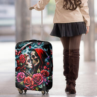 Couple Skull Luggage Cover From Our Firse Kiss - Wonder Print Shop