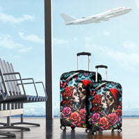 Couple Skull Luggage Cover From Our Firse Kiss - Wonder Print Shop