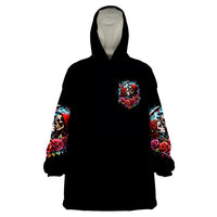 Couple Skull Wearable Blanket Hoodie From Our Firse Kiss - Wonder Print Shop