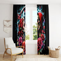 Couple Skull Window Curtain From Our Firse Kiss - Wonder Print Shop