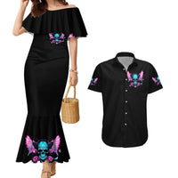 Fairy Skull Couples Matching Mermaid Dress and Hawaiian Shirt The Good Girl In Me Got Tired Of The Bullshit - Wonder Print Shop