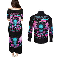 Fairy Skull Couples Matching Puletasi and Long Sleeve Button Shirt The Good Girl In Me Got Tired Of The Bullshit - Wonder Print Shop