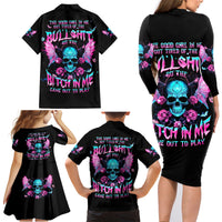 Fairy Skull Family Matching Long Sleeve Bodycon Dress and Hawaiian Shirt The Good Girl In Me Got Tired Of The Bullshit - Wonder Print Shop