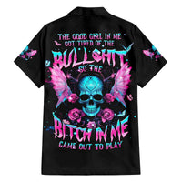 Fairy Skull Family Matching Off Shoulder Long Sleeve Dress and Hawaiian Shirt The Good Girl In Me Got Tired Of The Bullshit - Wonder Print Shop