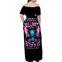 Fairy Skull Family Matching Off Shoulder Maxi Dress and Hawaiian Shirt The Good Girl In Me Got Tired Of The Bullshit - Wonder Print Shop