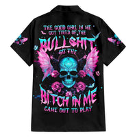 Fairy Skull Family Matching Short Sleeve Bodycon Dress and Hawaiian Shirt The Good Girl In Me Got Tired Of The Bullshit - Wonder Print Shop