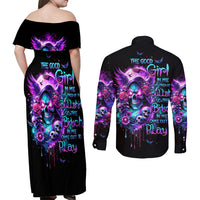 Fairy Skull Couples Matching Off Shoulder Maxi Dress and Long Sleeve Button Shirt The Good Girl In Me Got Tired Of The Bullshit - Wonder Print Shop