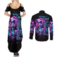 Fairy Skull Couples Matching Summer Maxi Dress and Long Sleeve Button Shirt The Good Girl In Me Got Tired Of The Bullshit - Wonder Print Shop