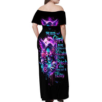 Fairy Skull Off Shoulder Maxi Dress The Good Girl In Me Got Tired Of The Bullshit - Wonder Print Shop