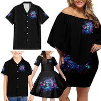 Queen Skull Family Matching Off Shoulder Short Dress and Hawaiian Shirt Bitch I'm The Fucking Queen - Wonder Print Shop