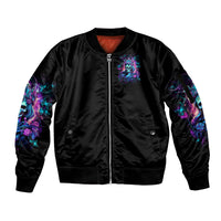 Queen Skull Sleeve Zip Bomber Jacket Bitch I'm The Fucking Queen - Wonder Print Shop