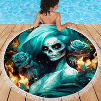 Flame Girl Skull Beach Blanket Assuming I Was Like Most Girls Was Your First Mistake - Wonder Print Shop