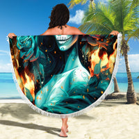 Flame Girl Skull Beach Blanket Assuming I Was Like Most Girls Was Your First Mistake - Wonder Print Shop