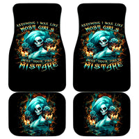Flame Girl Skull Car Mats Assuming I Was Like Most Girls Was Your First Mistake - Wonder Print Shop