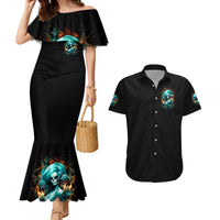 Flame Girl Skull Couples Matching Mermaid Dress and Hawaiian Shirt Assuming I Was Like Most Girls Was Your First Mistake - Wonder Print Shop