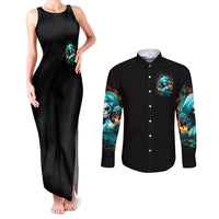 Flame Girl Skull Couples Matching Tank Maxi Dress and Long Sleeve Button Shirt Assuming I Was Like Most Girls Was Your First Mistake - Wonder Print Shop
